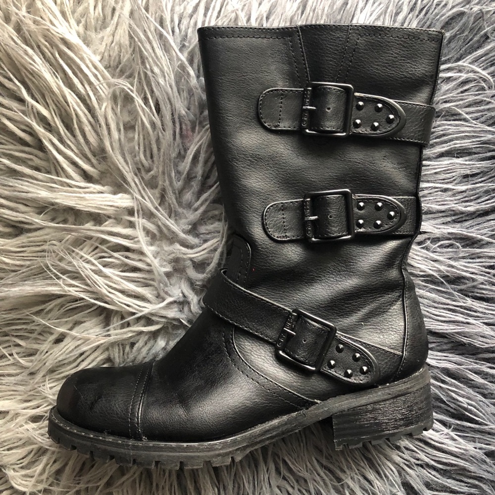 Black Studded Combat Boots